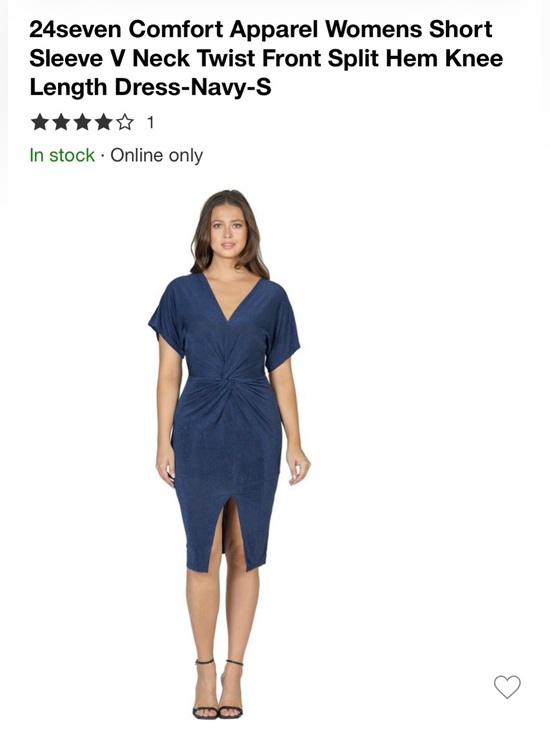 24Seven Dresses & Skirts - 24seven Comfort Apparel Womens Short Sleeve V Neck Twist Front Slit Hem